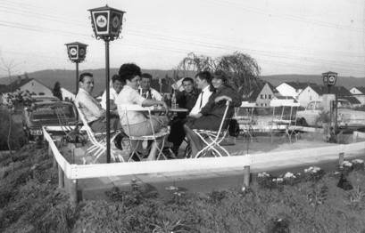 Terrasse der Gartengolfanalage im Jahr 1964